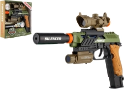 Plastični pištolj sa svjetlom i zvukom na baterije s dodacima