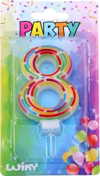 Rođendanska svijeća za tortu broj 8 sa stalkom