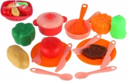 Set dječjeg posuđa u košarici s dodacima