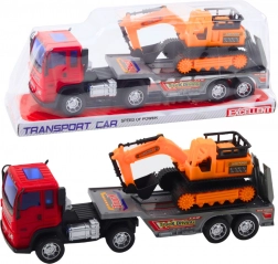 Set kamion s prikolicom i gusjeničar bager