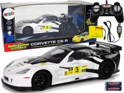 RC auto CORVETTE C6.R 1:18 bijelo sa svjetlima 2.4 GHz