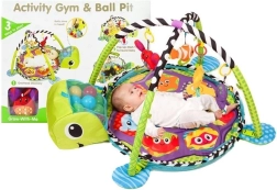 Edukativna podloga za igru za dojenčad kornjača 3-u-1 s bazenčićem i lopticama