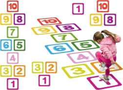 podne naljepnice brojevi 1–10 za igru školice – edukativni set