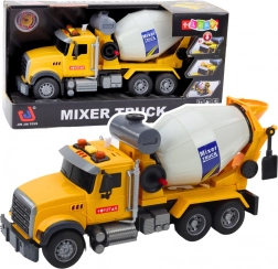 Dječja betonska miješalica s rotirajućim bubnjem, svjetlima i zvukovima, žuta, 31,5 cm