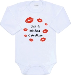 Dječji bodi s printom New Baby – baka i djed su bili tu