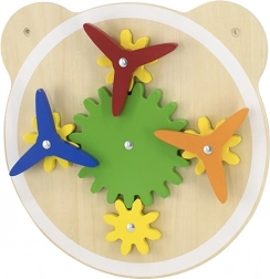 Drvena zidna ploča s prijenosima i vjetrenjačama VIGA, FSC, Montessori