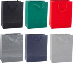 Poklon-vrećica s utisnutim kvadratima 23 × 18 × 10,5 cm