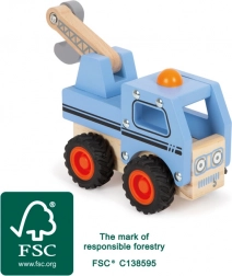 Drveno vozilo za odvoz small foot s pomičnom dizalicom