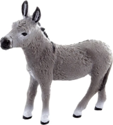 Plastic donkey figurine 9 cm