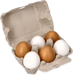 Drvena jaja u kartonu, 6 komada