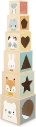 drvena slagajuća kula od kocaka sa životinjama JANOD