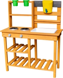 2Kids Toys wooden outdoor play kitchen with sink