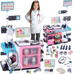 dječja liječnička klinika s blagajnom i ljekarnom – interaktivni set za male doktore