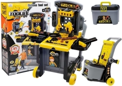 Dječji radni stol 3u1 s kolicima i kovčežićem za alat