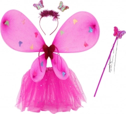 Čarobni vilinski kostim s leptirovim krilima – tamnoružasti set za djecu