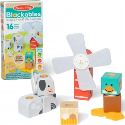 Drvene magnetne građevne kocke Blockables Farma 16 kom MELISSA & DOUG
