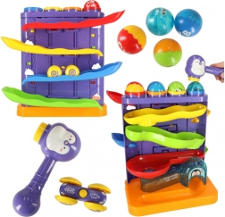 Interaktivna kuglična staza 3-u-1 s čekićem, pingvin i autić