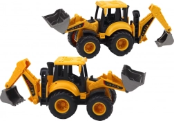 Građevinsko vozilo bager dvije žlice podesiv žuti