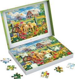 Puzzle EUROGRAPHICS Connecting Pieces štenci u proljeće 48 dijelova