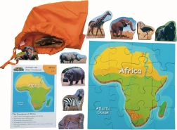 Drvena slagalica Afrika i njezine životinje