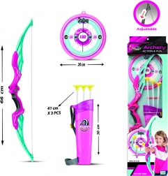 Ružičasti dječji set za streličarstvo s priborom