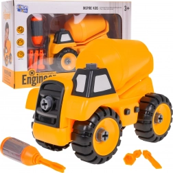 Građevinska miješalica za sastavljanje za djecu 3+ s odvijačem i 3 bitova – Betonska miješalica