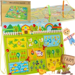 Magnetička drvena labirint igra Farma za 2 igrača