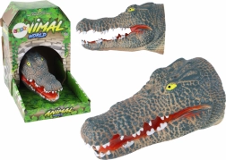 Gumena lutka-krokodil za ruku – realistično siva