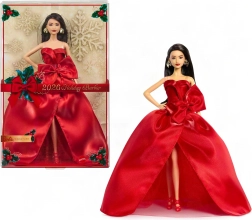 Mattel Barbie Signature božićna kolekcionarska lutka 2026 crnokosa u crvenoj haljini
