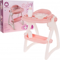 visoka stolica za hranjenje za lutke s dodacima, 7 dijelova, 3+