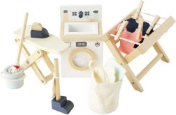 Le Toy Van wooden dollhouse furniture – laundry room (16-piece set)