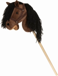 Konjić na štapu Hobby Horse smeđi s okovratnikom 80cm