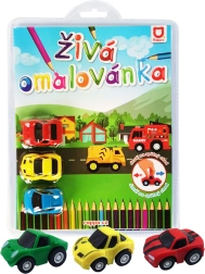 Živa bojanka – trkaći automobili, set 3 autića na navijanje
