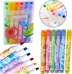 Colorful Fruit Highlighters with Stamp - Set of 6 pcs