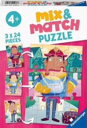 Puzzle Mix & Match: moja omiljena zanimanja 3×24 dijelova