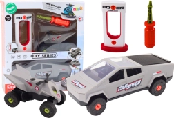 Set modernog auta s četverociklom za DIY montažu – siva