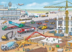 RAVENSBURGER dječje puzzle gradilište na aerodromu, 100 XXL dijelova