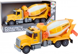 Žuta teretna vozila kamion sa mješačem za beton s trenjem, svjetlosni i zvučni efekti