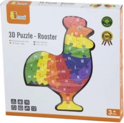 Drvene 3D puzzle Pijetao s abecedom