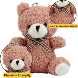 Ružičasti plišani privjesak Medvjedić 8 cm