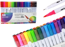 Set Dvostranih Flomastera 48 Komada Raznobojnih u Organizatoru