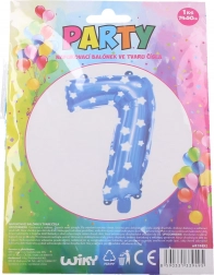 Nafukavajući balon broj 7 – plavi sa zvjezdicama (74 × 50 cm)