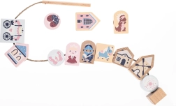 Cubika Pastel bajkovita nizalica – drveni set za nizanje