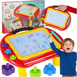 Magnetska crtaća ploča 2-u-1 sa znikopisom, stolićem i žigovima