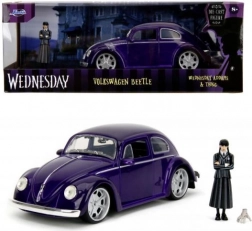 metalni model automobila 1972 vw beetle 1:24 s figuricom wednesday addams