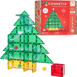 Connetix božićno izdanje Christmas Tree Ball Run – magnetska građevna igra, 71 dijelova