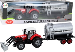 Traktor igračka s cisternom na crveni pogon