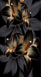 Dijamantno slikanje ljiljan crno-zlatni 80 × 40 cm