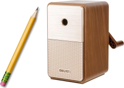 Ručno šiljilo s posudom i podesivom oštricom, smeđe