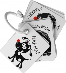 Kontrastne kartice s obojenim elementom za bebe